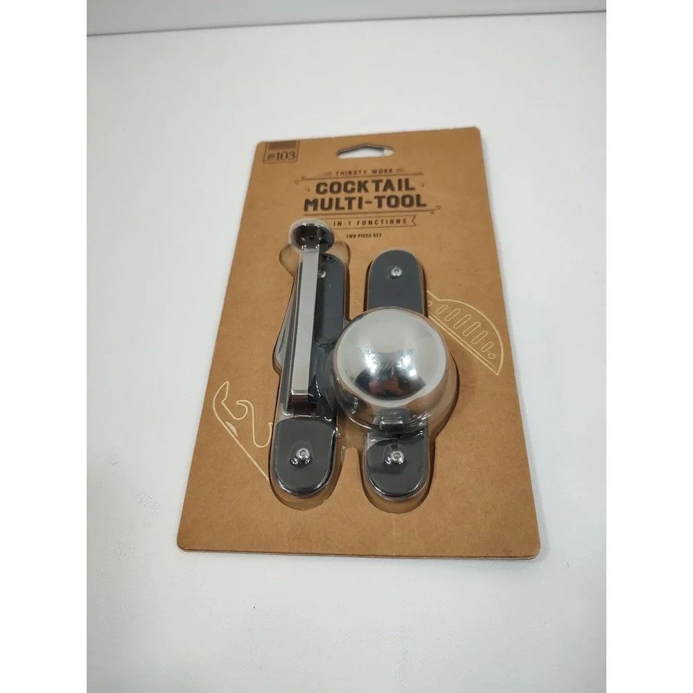 Cocktail‎ Multi-Tool - 6-IN-1 Functions - Two Piece Set - New in Orig Pkg